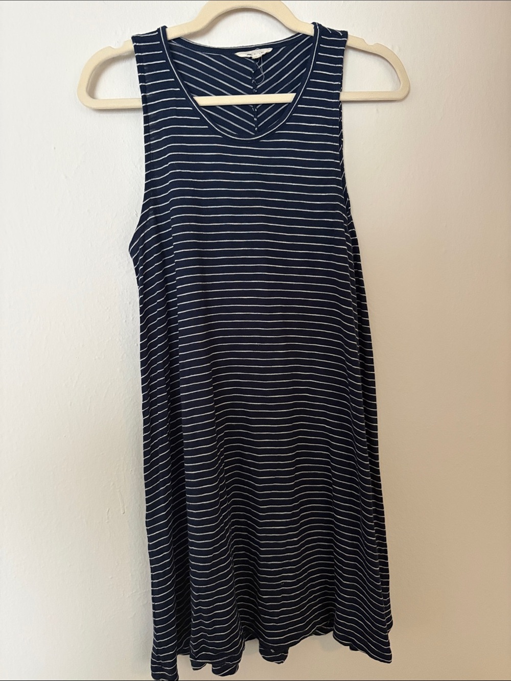 Madewell Navy and White Striped Tank Dress